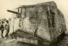 One of the German Tanks captured on the Western Front First World War, c1918, (c1920). Creator: Unknown