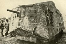 One of the German Tanks captured on the Western Front First World War, c1918, (c1920). Creator: Unknown