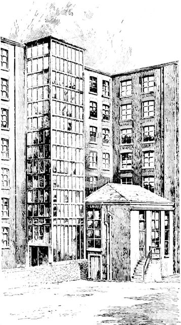 ...One of the great motor-towers containing ten motors, at the Brunswick Mill, Ancoats, 1909.  Creator: Unknown.