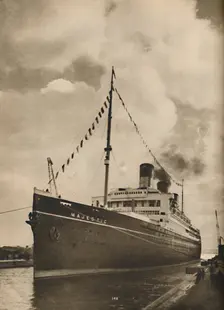 One of the Largest Ships afloat, the Majestic owned by the Cunard White Star Line 1936