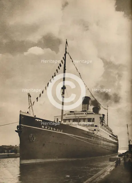 'One of the Largest Ships afloat, the Majestic owned by the Cunard White Star Line', 1936. Artist: Unknown.