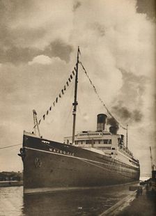One of the Largest Ships afloat, the Majestic owned by the Cunard White Star Line 1936