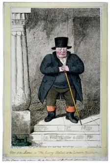 One of the Lions - or the living statue at the London Museum 1817. Artist: George Cruikshank