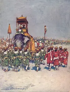 One of the most picturesque Groups in the Retainers Procession 1903. Artist: Mortimer L Menpes
