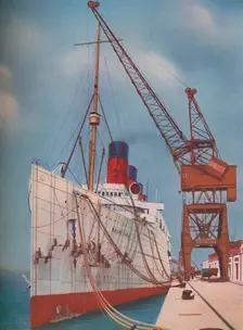 One of the Most Popular Transatlantic Liners, the Mauretania at Southampton 1937