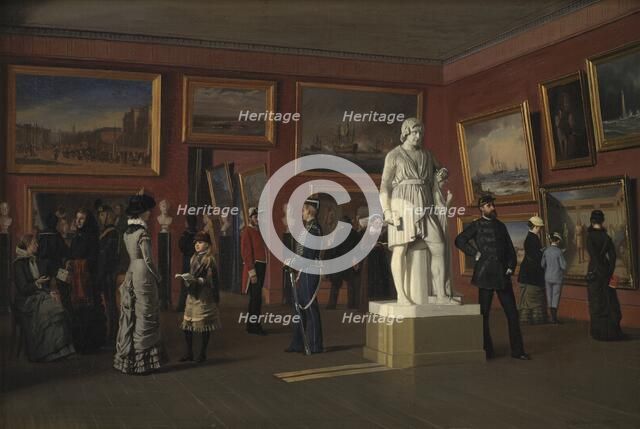 One of the Rooms in the Royal Collection of Paintings at Christiansborg Palace, 1882. Creator: Carl Christian Andersen.