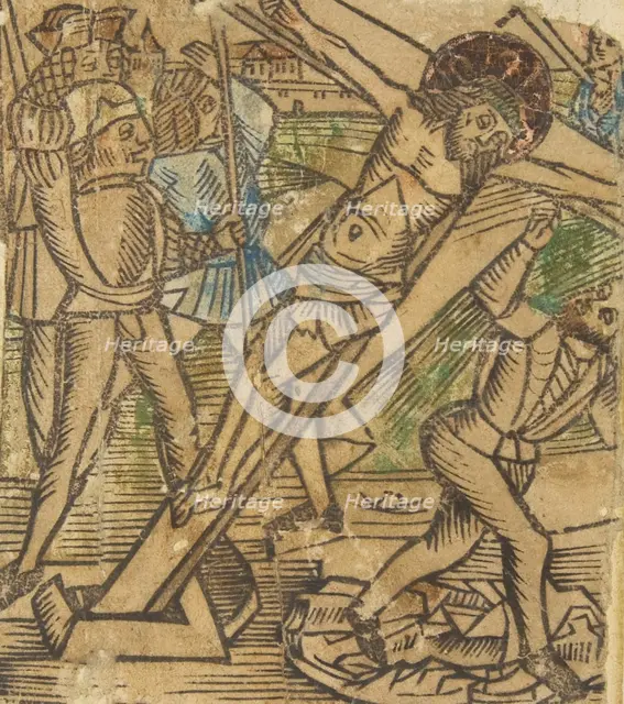 One of the Seven Falls of Christ (Schr. 683), 15th century., 15th century. Creator: Anon.