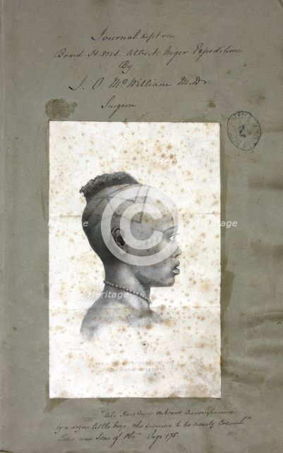 "One of the sons of Onnese Obi Osai chief of Aboh, River Niger", drawn by John Duncan, 1840-42. Creator: John Duncan.