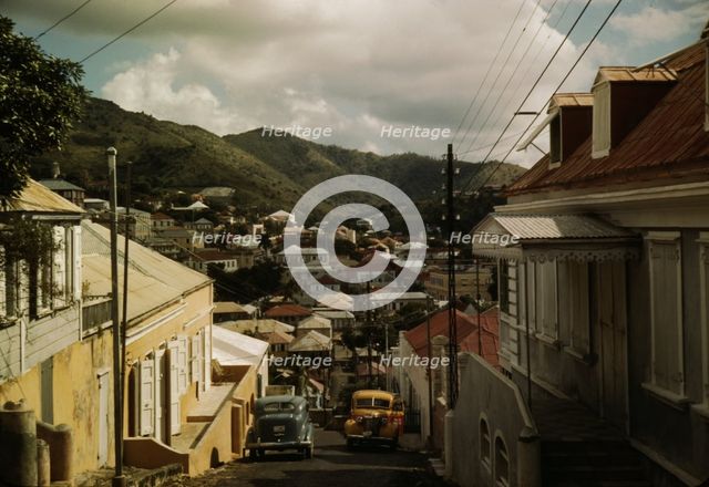 One of the steep streets on the hillsides, Charlotte Amalie, St. Thomas, Virgin Islands, 1941. Creator: Jack Delano.