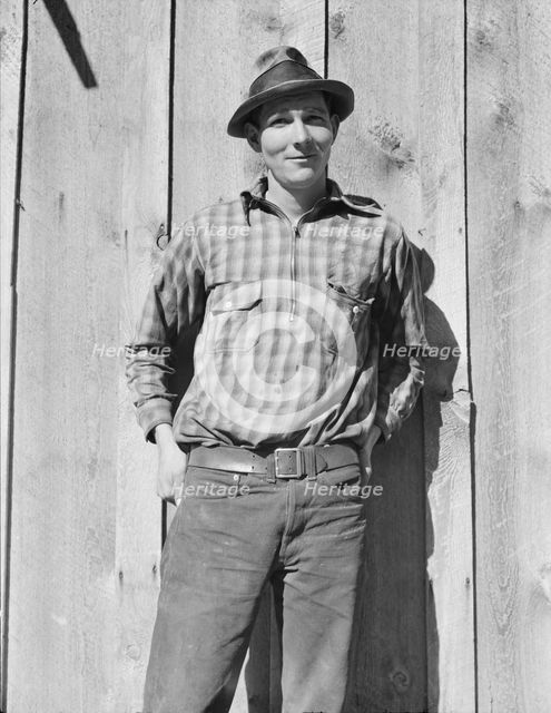 One of thirty-six members of Ola self-help sawmill cooperation, Gem County, Idaho, 1939. Creator: Dorothea Lange.