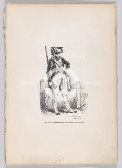 One of those novice hunters for whom nothing is sacred from Scenes from the Private..., ca. 1837-47. Creator: Joseph Hippolyte Jules Caque.