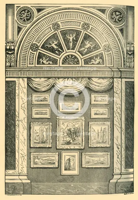 'One Bay of the Water-Colour Galleries', 1860s, (1881).  Creator: A Reid.