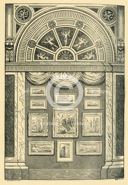 'One Bay of the Water-Colour Galleries', 1860s, (1881).  Creator: A Reid.