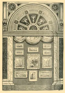 One Bay of the Water-Colour Galleries 1860s, (1881). Creator: A Reid