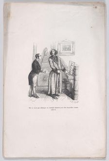 One does not bother an honest man with trifles like this. from the Little Miseries of Huma..., 1843. Creator: Jean Ignace Isidore Gerard