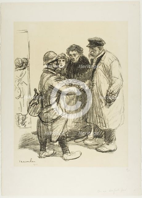One Doesn't Get Used to It, 1915. Creator: Theophile Alexandre Steinlen.