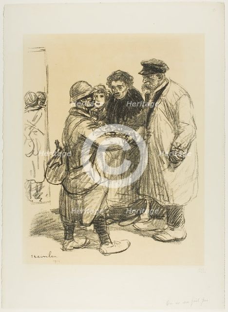 One Doesn't Get Used to It, 1915. Creator: Theophile Alexandre Steinlen.