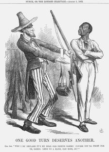 One Good Turn Deserves Another 1862. Creator: John Tenniel