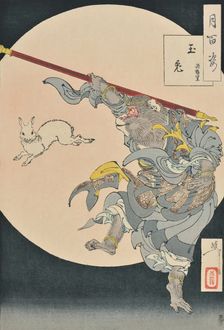 One Hundred Aspects of the Moon: The Rabbit in the Moon and the Monkey King, 1889