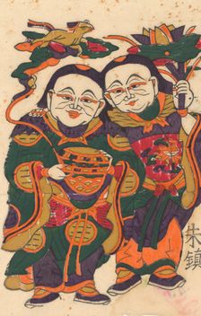 One hundred thirty-five woodblock prints including New Year's pictures (nianh..., 19th-20th century. Creator: Unknown