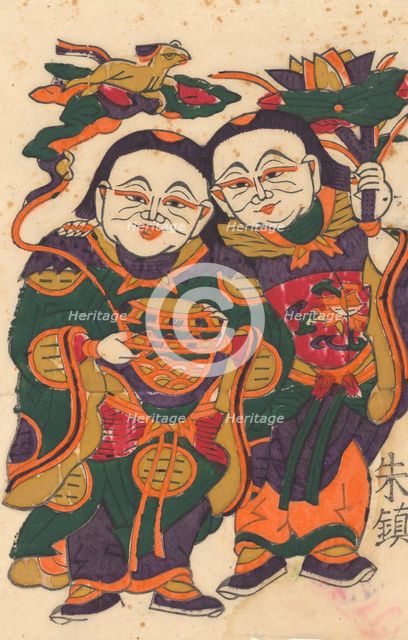One hundred thirty-five woodblock prints including New Year's pictures (nianh..., 19th-20th century. Creator: Unknown.