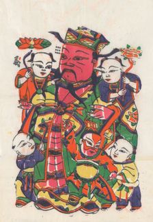 One hundred thirty-five woodblock prints including New Year's pictures (nianh..., 19th-20th century. Creator: Unknown