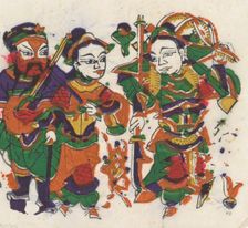 One hundred thirty-five woodblock prints including New Year's pictures (nianh..., 19th-20th century. Creator: Unknown