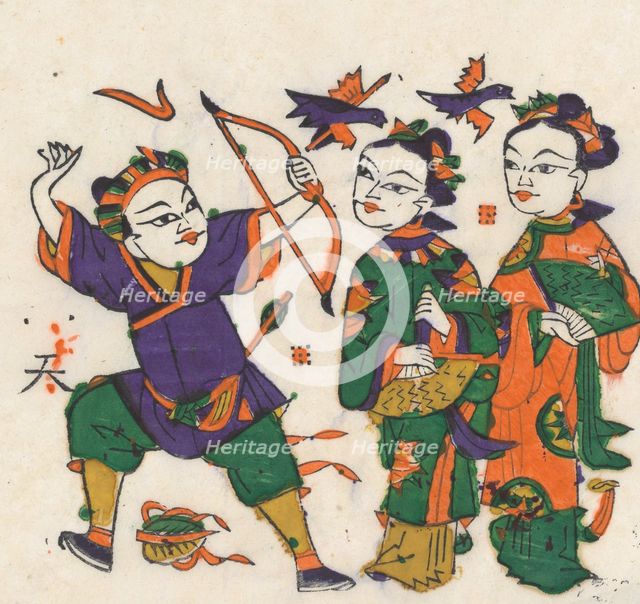One hundred thirty-five woodblock prints including New Year's pictures (nianh..., 19th-20th century. Creator: Unknown.