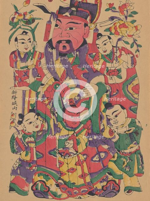 One hundred thirty-five woodblock prints including New Year's pictures (nianh..., 19th-20th century. Creator: Unknown.