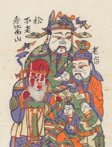 One hundred thirty-five woodblock prints including New Year's pictures (nianh..., 19th-20th century. Creator: Unknown