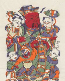 One hundred thirty-five woodblock prints including New Year's pictures (nianh..., 19th-20th century. Creator: Unknown