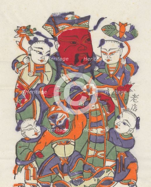 One hundred thirty-five woodblock prints including New Year's pictures (nianh..., 19th-20th century. Creator: Unknown.
