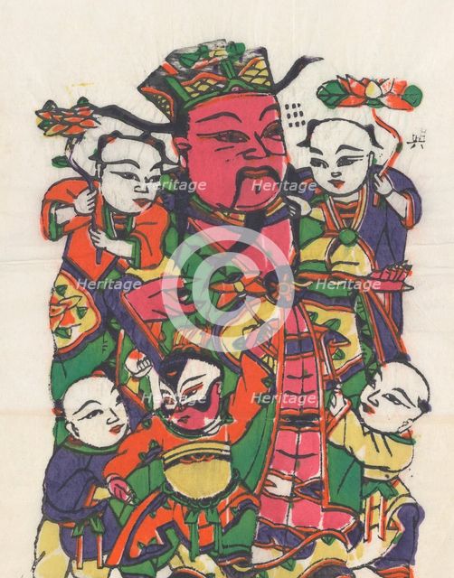 One hundred thirty-five woodblock prints including New Year's pictures (nianh..., 19th-20th century. Creator: Unknown.