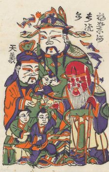 One hundred thirty-five woodblock prints including New Year's pictures (nianh..., 19th-20th century. Creator: Unknown