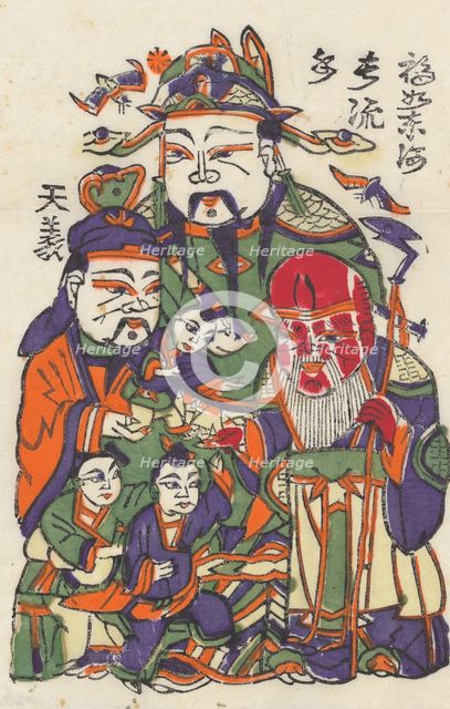 One hundred thirty-five woodblock prints including New Year's pictures (nianh..., 19th-20th century. Creator: Unknown.