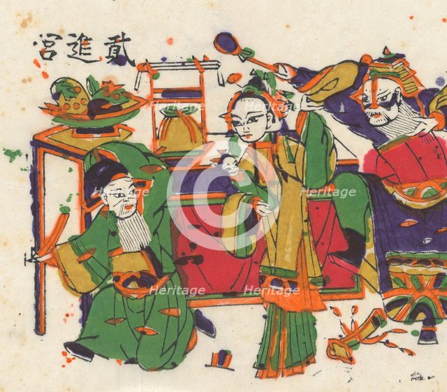 One hundred thirty-five woodblock prints including New Year's pictures (nianh..., 19th-20th century. Creator: Unknown.