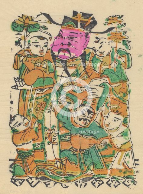 One hundred thirty-five woodblock prints including New Year's pictures (nianh..., 19th-20th century. Creator: Unknown.