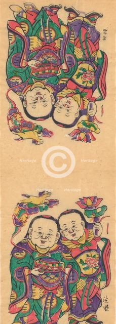 One hundred thirty-five woodblock prints including New Year's pictures (nianh..., 19th-20th century. Creator: Unknown.