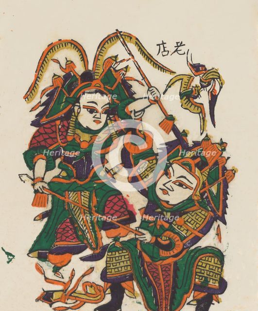 One hundred thirty-five woodblock prints including New Year's pictures (nianh..., 19th-20th century. Creator: Unknown.