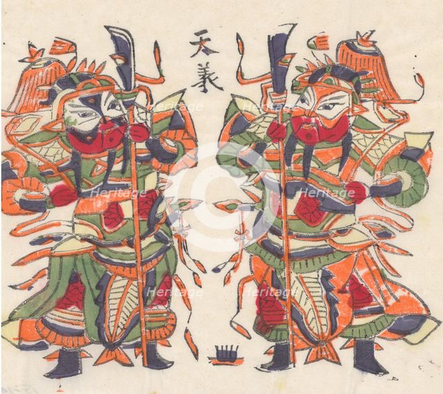 One hundred thirty-five woodblock prints including New Year's pictures (nianh..., 19th-20th century. Creator: Unknown.