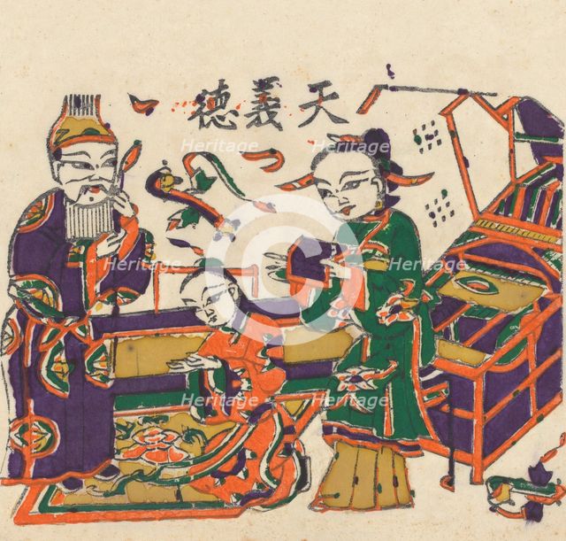 One hundred thirty-five woodblock prints including New Year's pictures (nianh..., 19th-20th century. Creator: Unknown.