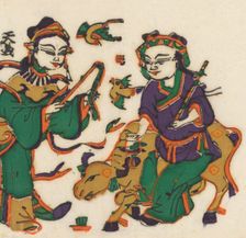 One hundred thirty-five woodblock prints including New Year's pictures (nianh..., 19th-20th century. Creator: Unknown