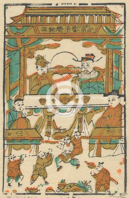 One hundred thirty-five woodblock prints including New Year's pictures (nianh..., 19th-20th century. Creator: Unknown.