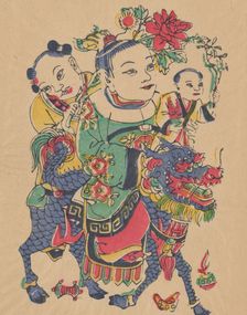 One hundred thirty-five woodblock prints including New Year's pictures (nianh..., 19th-20th century. Creator: Unknown