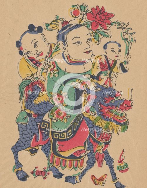 One hundred thirty-five woodblock prints including New Year's pictures (nianh..., 19th-20th century. Creator: Unknown.