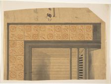 One half a Tiled Fireplace Surround, 19th century. Creator: Anon