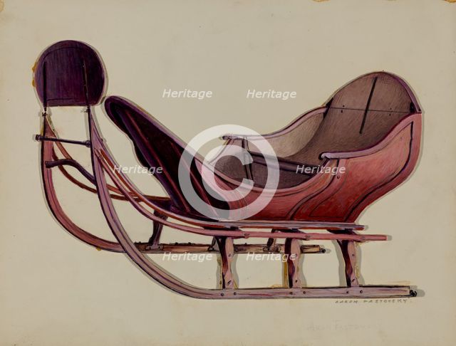 One Horse Sleigh, c. 1936. Creator: Aaron Fastovsky.