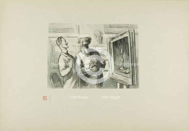One Realist Will Always Find Another Realist who Admires His Work, 1869, printed 1920. Creator: Etienne Carjat.