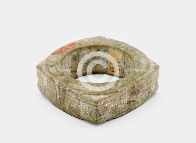 One-tier tube (cong ?) with masks, Late Neolithic period, ca. 3000-ca. 2250 BCE. Creator: Unknown.