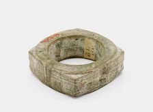 One-tier tube (cong ?) with masks, Late Neolithic period, ca. 3000-ca. 2250 BCE. Creator: Unknown